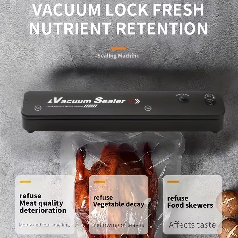 2026 Upgraded-Automatic Vacuum Sealer Machine Set with 55 Vacuum Bags, Food Sealing System for Fresh Food Storage, Preservation & Sous Vide Cooking