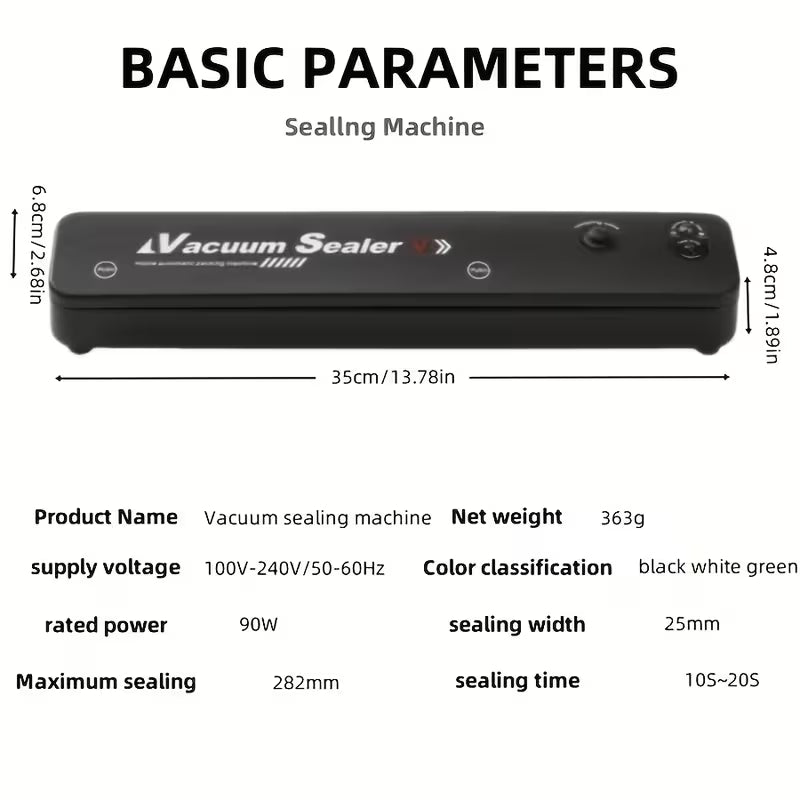 2026 Upgraded-Automatic Vacuum Sealer Machine Set with 55 Vacuum Bags, Food Sealing System for Fresh Food Storage, Preservation & Sous Vide Cooking